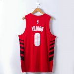 NBA 0 Lillard Blazers 22-23 Maillot Rouge brodé